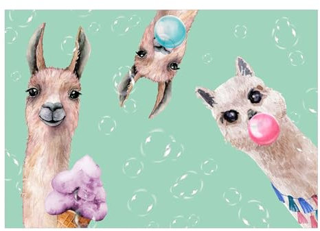 KunstLoft Tapete 'Crazy Llamas' 98x70cm | Fototapete modern | selbstklebend