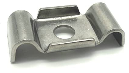 50x Mattenbefestigung Klemmlasche Edelstahl Halter Doppelstabmattenzaun Platte für 6/5/6 und 8/6/8 Stabstärke geeignet