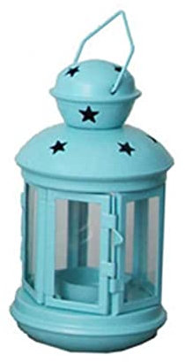 Cabilock Vintage Wind Lamp Kerzenständer Glas Blau Europäischer Stil Dekorativer Hängesupport Für Romantische Abende Und Wohnzimmer-Dekoration