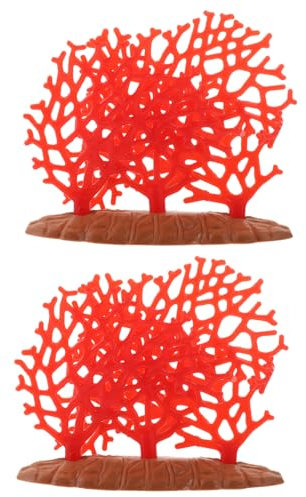 Happyyami 2stücke Korallen Deko Lebendige Korallenfigur Dekorative Korallenskulptur Aus Korallenornament Für Schreibtisch Und Tisch Kleine Korallenskulptur Für Haushalt Und Aquarium