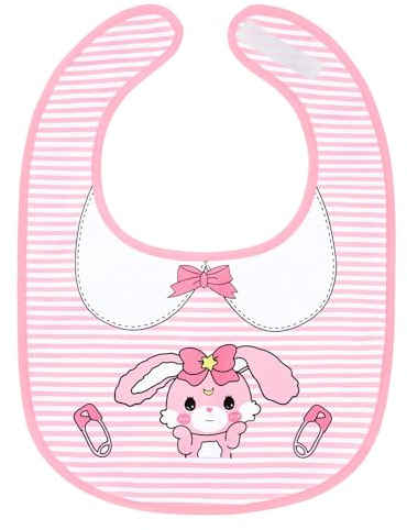 LittleForBig Babydoll Babydoll Bavoir en coton imperméable avec fermeture Velcro réglable pour adulte, Baby Usagi