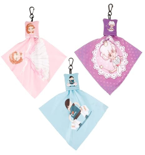 PLAFOPE 3 Stück Brillenputztücher Mit Schlüsselanhänger Mikrofaser Linsenreinigungstuch Waschbar Kompakt Tragbar Für Brillen Smartphones Und Glasoberflächen