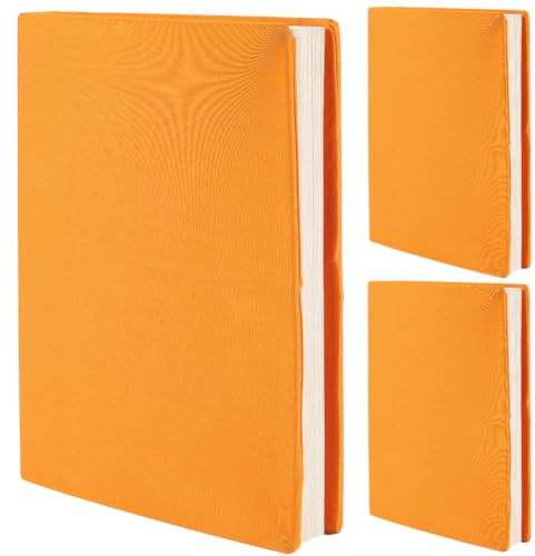 CRASPIRE 3 pz Arancione Elastico Copertina per Libri in Tessuto Elastico Custodia per Libri Lavabile Riutilizzabile Grande Nylon Protezione per Libri Elastici per Quaderni Adatta per Libri