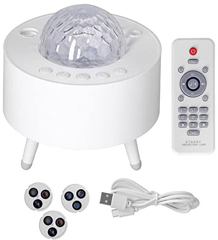 MUNEFE LED Tripod Projector Lamp, Star Sky Music USB Powered Projector Light, Star Projector for Home Bedroom