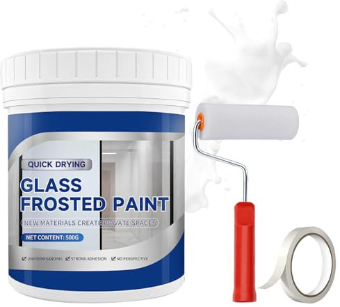 Miioto Milchglasfarbe, Fenster Sichtschutzfolie - 500g Milchglasmalen für Glas, Milchglas, Wasserbasierte Sichtschutz Fenster, Matt Undurchsichtig, Geeignet für Bad, Küche, Büro
