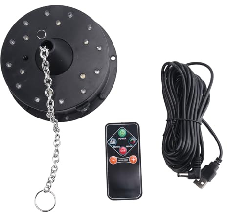 Fozriybefy Rotierende Discokugel-Motorlichter mit Fernbedienung, 18 LEDs für 12 16 20 24 Spiegelkugel-Rotator (Nicht im Lieferumfang Enthalten)