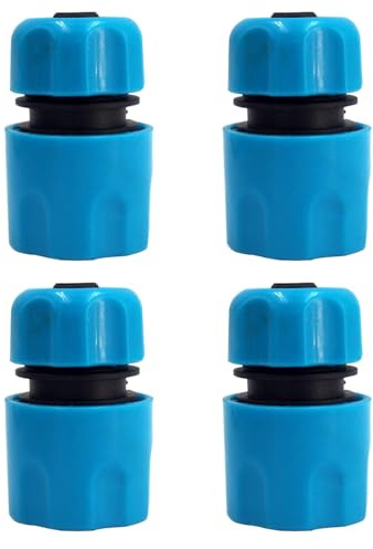 Wasser Schnellanschluss, 4 Stück Gartenschlauch Verbinder, 1/2 Zoll Gartenschlauch Rohr Schnellreparatur Anschluss (Blau)