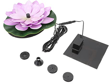 VANZACK Fontaine Solaire D'extérieur à Énergie Solaire pour Jardin Et Étang, Fontaine D'étang De Jardin Flottante en Modèle Nénuphar Violet 7v 1,2w, Décoration Aquatique pour Terrasse Extérieure