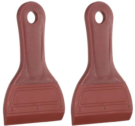 sourcing map 2pcs Small Squeegee 2.3 Inch Soft Rubber Blade Small Scraper for Glass Shower Cleaning Desktop Screen Printing Self-Adhesive Vinyl, Red