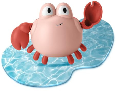CIYODO Juguete De Baño para Bebé Cangrejo De Cuerda Pequeño 4.72X3.54X1.96 Pulgadas Seguro para Piel Juguetes De Baño para Piscina Y Ducha Estimula Sentidos