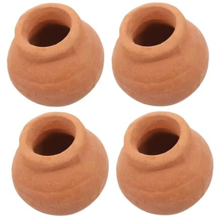 XPJYUA Pots en Terre Cuite Lot de 4 Mini Pots de Fleurs succulentes en céramique for Petites Plantes, jardinières en Terre Cuite et Argile for l'artisanat