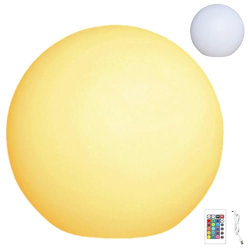 Pastoralist Luz de Bola de liderazgo, luz de la Bola LED 8 Recargable 16 Color 4 Modo Control Remoto PE con Plug -Water Plug y Tornillo lámpara de orbe Ajustable para jardín, césped, al Aire Libre
