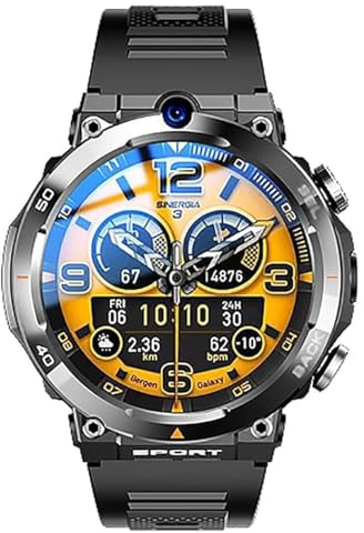 Reloj inteligente con tarjeta SIM 4G con cámara dual, videollamadas, NFC, IP68 resistente al agua para seguimiento de fitness y comunicación