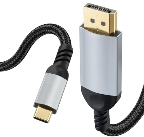 ELUTENG USB C auf DisplayPort 2.1 Kabel 16K@60Hz 8K@120Hz 4K@240Hz Typ C Thunderbolt 5/4/3 auf DP Kabel 40Gbps Unidirektionales für iPhone 17 16 15 Pro Max, für MacBook Pro/Air, für iPad (2M)
