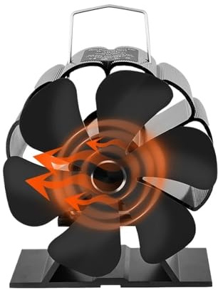 wood stove fan, Mini Stove Fan 6Blades Heat Powered Fireplace Log Wood Burner Heater Quiet Eco Home Efficient Distribution,for Fireplace(Stove Fan)