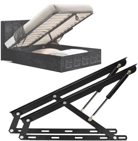 Meccanismo Di Sollevamento Idraulico Del Letto Verso L'alto Da 2 Pacchi, Molla A Gas For Carichi Pesanti, Capacità Di Peso Di 30-90 Kg, For Contenitore For Letto O Divano Letto(Black,60cm/23.6inch)