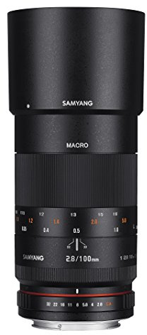 Samyang 100mm F2.8 ED UMC Full Frame Telephoto Macro Lens for Pentax Digital SLR Cameras | Capture life-size close-up detail with sharp macro performance and bright optics for photos and video.