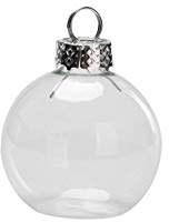 12 x 4 cm transparente Glas-Weihnachtskugeln Tischkartenhalter