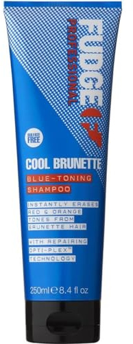 Fudge Professional Blue Toning Shampoo, Cool Brunette Shampoo, For Brunettes, Removes Orange/Red Tones 250 ml