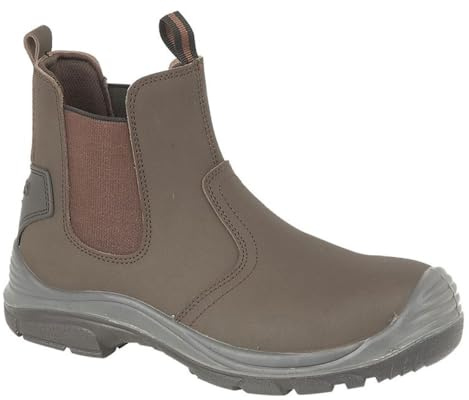 Grafters Safety Dealer S1 Ankle Work Boots - Brown, UK 7