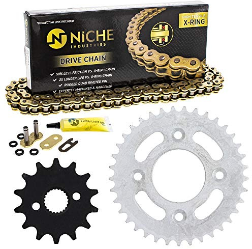 NICHE Drive Sprocket Chain Combo for Honda CRF50F XR50R Front 14 Rear 37 Tooth 420VM-X X-Ring 76 Links