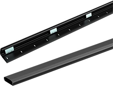 conecto 1,00 m Aluminium Kabelkanal zum Kleben oder Schrauben mit 3M Klebeband, schwarz