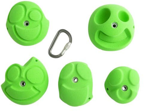 Entre Prises Smileys, 5 Klettergriffe, PE, Jugs, L, Farbe:Fluo grün
