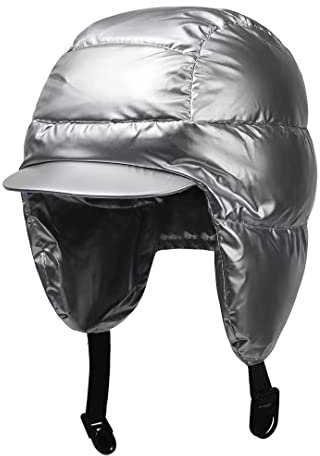 GITVIENAR Wintermütze Herren Damen, Warme Pilotenmütze PU mit Schnallen Unisex Fliegermütze Fellmütze Erwachsenen Männer Frauen Outdoor Winter Sport, Silber/Schwarz (Silber-)