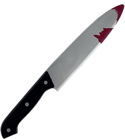 Balinco Halloween Messer mit Blut-Effekt – Plastik Fake Messer, Langlebig & Sicheres Spielzeug-Waffe, Kostüm-Accessoire für Jugendliche & Erwachsene, Ideal für Scream, Karneval, Halloween-Partys