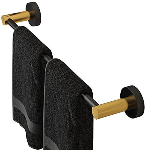 Porte-Serviettes de Bain 60cm 70cm 80cm en Acier Inoxydable Noir Mat épaissir Porte-Serviettes, Porte-Serviettes Mural pour Salle de Bain Cuisine Toilette