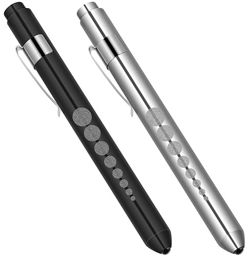 Flintronic Pupilllamp Diagnostiklampa Pupill-Lampa Penlight | Medicinsk återanvändbar diagnostisk LED-stiftlampa, ficklampa med fickklämma för läkare 2 stycken