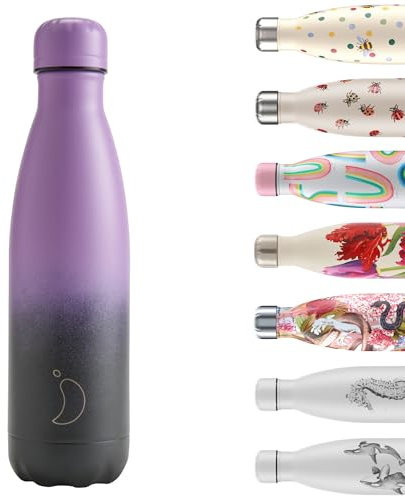 Chilly's Water Bottle - Stainless Steel and Reusable - Leak Proof, Sweat Free - Midnight Haze, 500ml