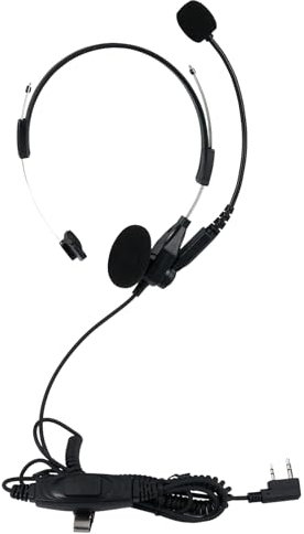 Retevis Walkie Talkie Headphone, Overhead Headset, 2 Pin Radio Earpiece with PTT Rotatable Boom Mic, Compatible with Baofeng UV-5R eSynic RT24 RT27 RT668 RT622 Two Way Radio Headset (1 Pcs)