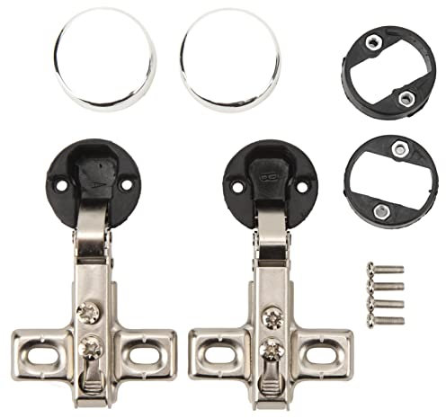 Glastürscharniere, 2 Stück, 26 mm Loch, Glasscharniere, Mini Schrankscharniere, unsichtbare Möbelscharniere für Schrank-Glastüren (Vollständige Abdeckung)