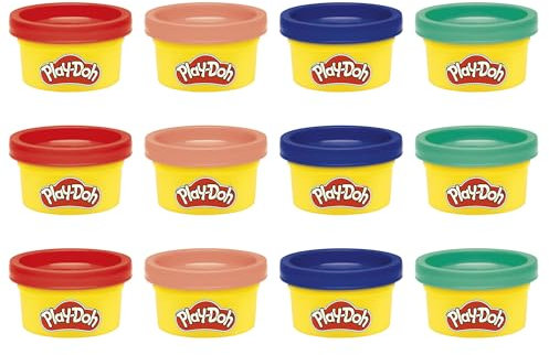Play-Doh Pack de 12 L'imagination en fête, Coffret de pâte à modeler, Activité manuelle et Jeux créatifs pour enfants, Kit créatif Play-Doh avec accessoires, Activité manuelle pour Noël, Dès 4 ans