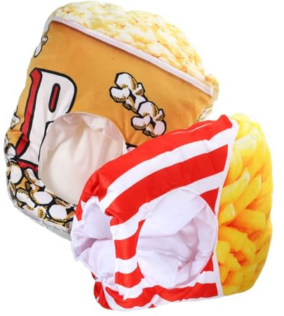 WHAMVOX 1juego Sombrero Divertido De Palomitas y Papas Fritas De Accesorios Para Fotos Color Amarillo y Rojo Para Fiestas y Celebraciones