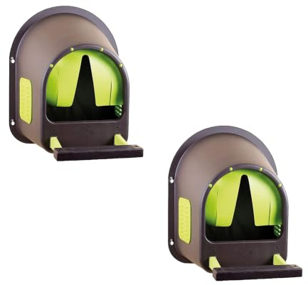 horizont MyCozyNest Legenest für Hühner, 2er Pack, Braun | Limettengrün | aus Kunststoff, zur Wandmontage, große Hühnerbox, sehr robust