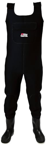 Abu Garcia Vadeadores de pesca de neopreno -Vadeadores de pecho impermeables con botas incorporadas y suelas de fieltro, Aislados para pescar en aguas frías y actividades al aire libre, XL 46/47