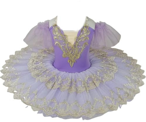 Purple,140,Generic Flickor Professionell Balett Tutu Barn Pannkaka Tutu Dans Balett Kostym Ballerina Balett Klänning