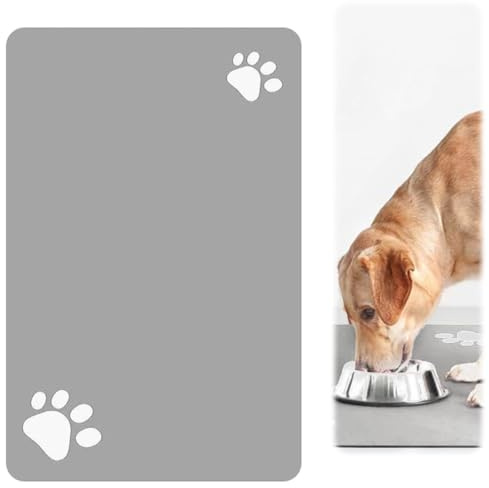 COYUN 1 Pcs 20 × 30 cm Tappetino Ciotola Cane Antiscivolo, Tappetino Ciotole Gatto, Lavabile Tappetino per Cani, Tappetino Cane Ciotola Facile da Pulire, Sottociotola Gatto in Terra Diatomacea