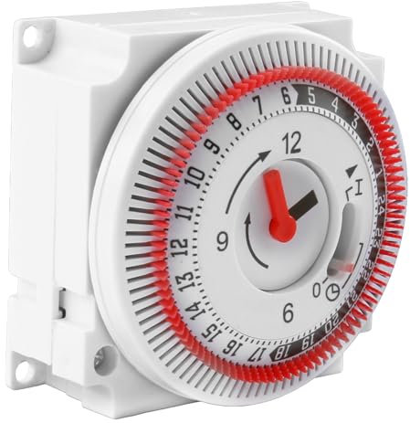 24 Hour Energy Saving Switch –Mechanical Immersion Heater Segment Timer Switch,16a Indoor In-Wall for Heaters, Appliances, Lights, Pumps, Home