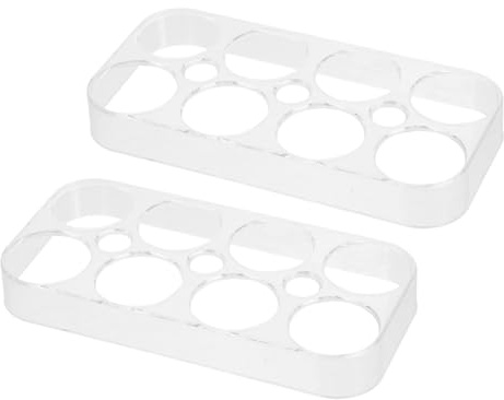 Yardenfun Portauova Trasparente 8 Scomparti in Plastica Per Frigorifero Set 2 Pezzi, Facile Da Pulire, Per Uso Domestico e Esterno