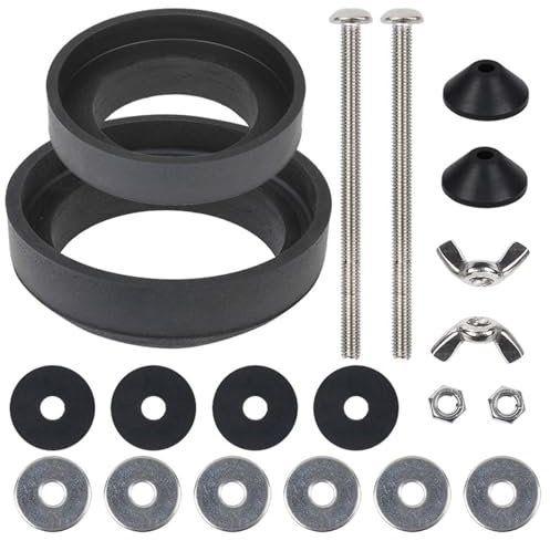 Universals Toilettensitz Schrauben Sets, wasserdichte Edelstahl Toilettensitzschraube mit Gummischeibe und Flügelmutter, langlebige Teile für Toilettenwassertanks