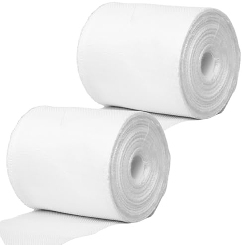 VEGOATY DRF410 Lot de 2 rubans auto-adhésifs en tissu fibre de verre, 10 cm x 30 m, bande d'ourlet, autocollant, tissu d'armature, tissu d'armature, tissu de verre, pour réparation de couture