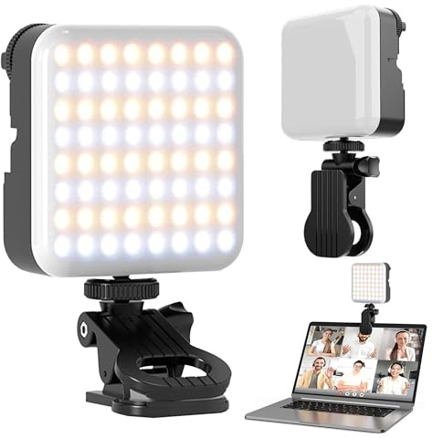 MZSX LED Portable Selfie Light, 3 Lighting Modes, Rechargeable, with Clip, Clip on Video Conference Lighting Fill Light, for Mobile Phones, Camera Laptop Photo Make-up