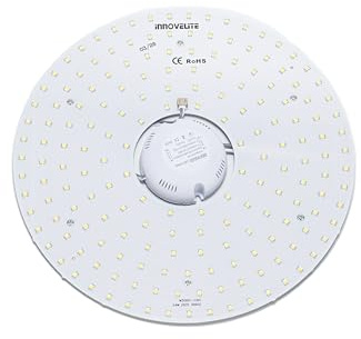 Voltix Modulo LED Circolare per Plafoniera, 220V, 54W 5400lm Ultra Slim con Calamita, Luce Bianca Calda, Ricambio Tubo Neon LED, Facile da Installare (Bianca calda/3000K, 54W)