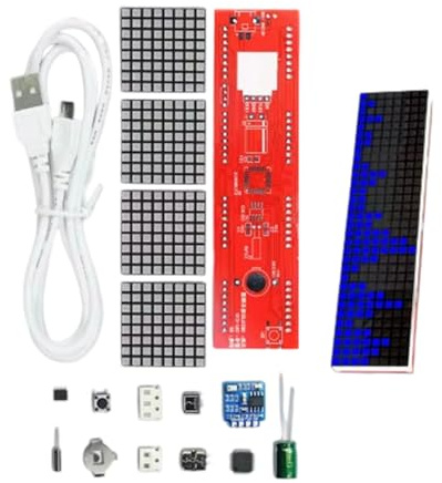 Gissroys PC Materials Music Visualizer Kits Mit Lötpraxismodul Integrierte Punktmatrixes Zeitausstellung Schlafzimmer/Büro Dekorative Rhythmus Licht
