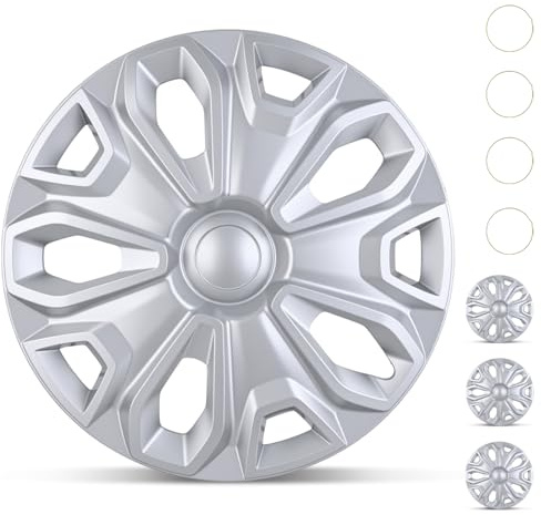 Nilight Wheel Cover Hubcaps 16 Inch for Ford Transit 150 250 350 350HD 2015 16 17 18 19 20 21 22 23 24 2025 Steel Wheel with 5 Lug 16 Hub Caps Set of 4 Rim Protector Wheel Covers Replacement, Silver