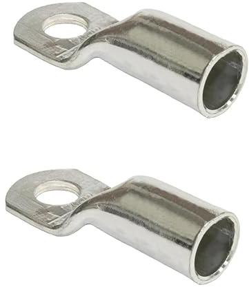 Parlex 2 50mm² 10.5mm M10 E-Cu Tin/Copper Tube Terminals Cable Crimp Lug Eyelet, End