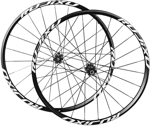 SXSHEYS Mountainbike-Laufradsatz 26/27,5/29 Zoll, Carbon-Nabe, 24-Loch-Felge, Flachspeichen, Scheibenbremse, Steckachse, passend für 7- bis 11-Fach-Kassetten